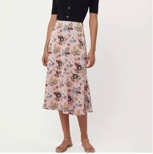 Loft Orchid Frost Floral Flute Skirt Size 6